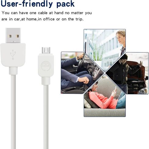 SMALLElectric Micro USB Cable (5-Pack, 6FT) Android Charger, Long Android Phone Charger Cord for Samsung Galaxy S7 S6 Edge J7 S5,Note 5 4,LG 4 K40 K20,MP3,Kindle,Tablet,White in Kuwait