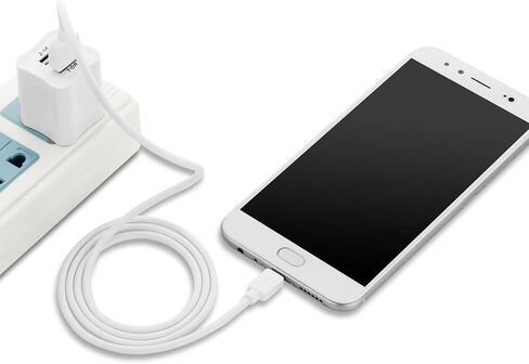 SMALLElectric Micro USB Cable (5-Pack, 6FT) Android Charger, Long Android Phone Charger Cord for Samsung Galaxy S7 S6 Edge J7 S5,Note 5 4,LG 4 K40 K20,MP3,Kindle,Tablet,White in Kuwait