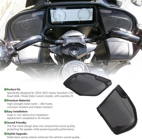 Front Speaker Mesh Grille for Harley Road Glide 2023-2025 in Saudi Arabia
