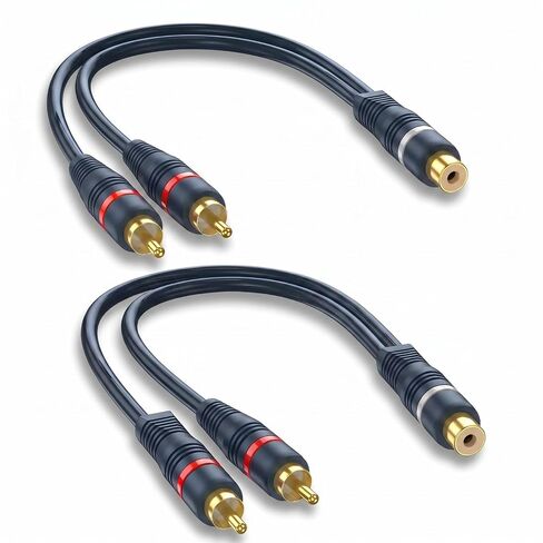 2 Pack RCA Y Splitter 1 Female to 2 Male Audio Cable in Saudi Arabia