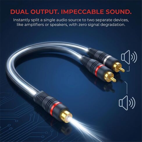2 Pack RCA Y Splitter 1 Female to 2 Male Audio Cable in Saudi Arabia