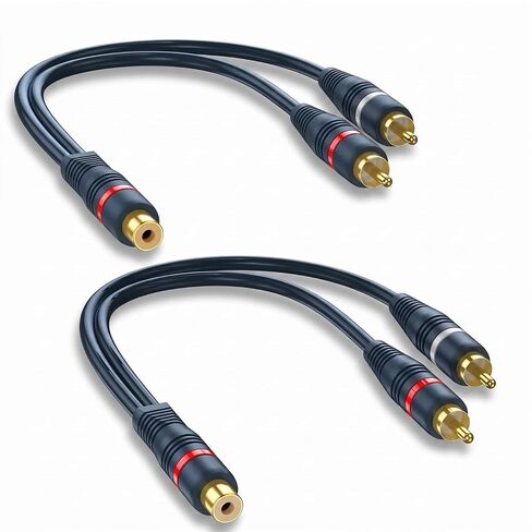 2 Pack RCA Y Splitter 1 Female to 2 Male Audio Cable in Saudi Arabia