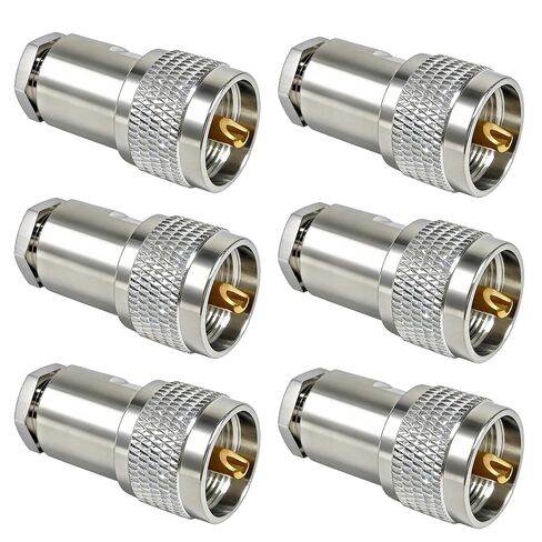 2-Pack PL-259 Male Clamp Connector,UHF Male Coax Connector for RG8x LM240 Cable(2 pcs) in Saudi Arabia