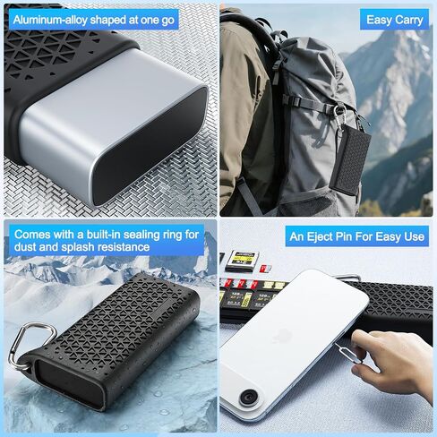 Professional CFexpress Type B/SD UHS-II USB 3.2 Gen 2 Reader Case, 12-in-1 10Gbps CF Express Memory Card Reader Holder for CFexpress Type B/SD/TF/Sim Cards for Professional Filmmakers,Photographers in Kuwait