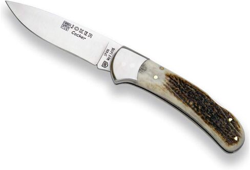 Joker Hunting Pocket Folding Knife Cocker NC47, Deer Antler Handle, 3.54 inches Blade, Stainless Steel Ferrule, Fishing Tool, Hunting, Camping and Hiking in Saudi Arabia
