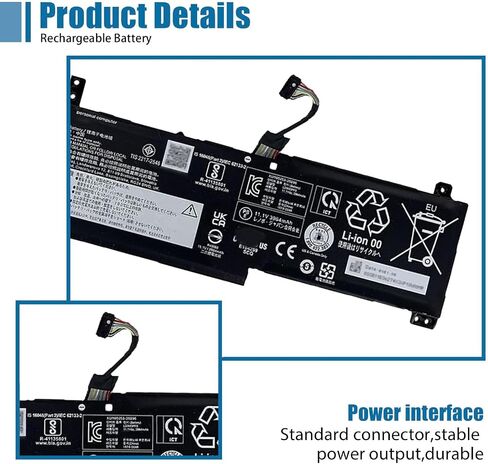 L20M3PF0 L20C3PF0 Laptop Battery Replacement for Lenovo IdeaPad 3-14ITL6 3-15ITL6 3-17ITL6 S14 V14 V15 V17 G2-ITL G3-IAP K14 Series 11.1V 45Wh 4054mAh in Kuwait