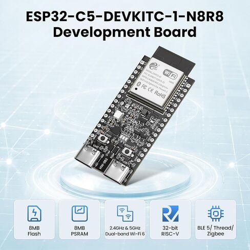 ESP32-C5 DevKitC-1 N8R8 Development Board Double USB-C Built-in Antenna in Saudi Arabia