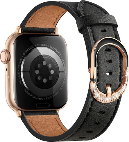 Leather Band for Apple Watch Band Women 40mm 42mm 44mm 38mm 41mm 45mm 46mm in Kuwait