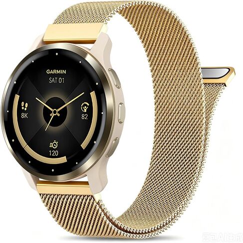 22mm Metal Magnetic Compatible with Garmin Venu 3 Watch Band/Venu 2/Vivoactive 4/Venu 4 45mm, Quick Release Stainless Steel Mesh Strap for Forerunner 570-47mm/265/255 Women Men in Saudi Arabia