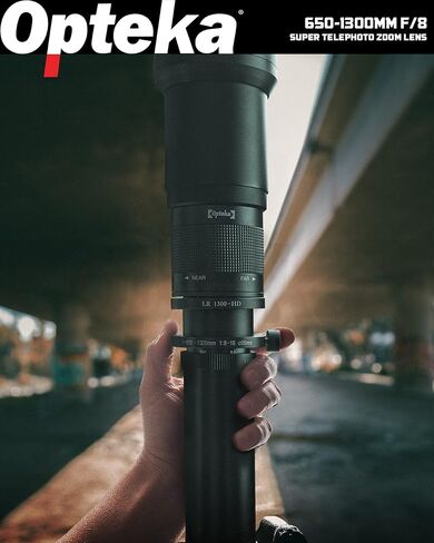 Opteka 650-1300mm (with 2X- 1300-2600mm) Telephoto Zoom Lens for Canon EF-Mount EOS 90D, 80D, 77D, 70D, 60D, 50D, 7D, 6D, 5D, 5DS, 1DS, T8, T8i, T7i, T7s, T7, T6s, T6i, T6, T5, SL3, SL2 DSLR Cameras in Kuwait