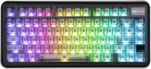 Kiiboom Phantom81 Lite 75 ٪ Gasket Mechanical Keyboard ، QMK & VIA قابل للبرمجة ، 3 أوضاع لوحة مفاتيح ألعاب لاسلكية ، RGB الخلفية ، ABS CASE + UV TECH ، قابلة للتبديل الساخن لنظام التشغيل Windows/Mac/Linux (الأخضر) in Kuwait