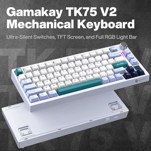 GK GAMAKAY TK75 V2 75% Silent Mechanical Keyboard with TFT Screen in Kuwait