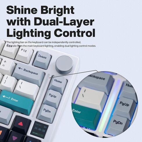GK GAMAKAY TK75 V2 75% Silent Mechanical Keyboard with TFT Screen in Kuwait