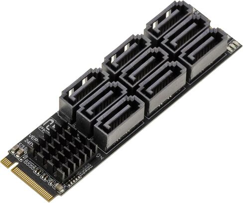 Kalea-INFORMATIQUE M.2 M Key Controller Card with 9 SATA 3.0 Ports (6Gbps) with Realtek RTL9101 Chipset and Multi-Controller Architecture in Kuwait