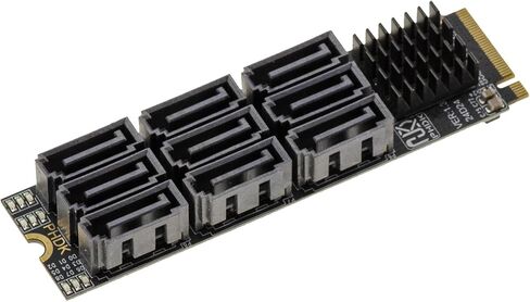 Kalea-INFORMATIQUE M.2 M Key Controller Card with 9 SATA 3.0 Ports (6Gbps) with Realtek RTL9101 Chipset and Multi-Controller Architecture in Kuwait