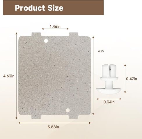 Microwave Waveguide Cover Mica Sheet Compatible With GE PEB7227AN3DD PEB7227SL1SS JES1097SMSS PEM31SF4SS Replace#: WB39X10034, 3-7/8" x 4-1/4" Fit Some Mdls CEB PEB JES Series in Kuwait