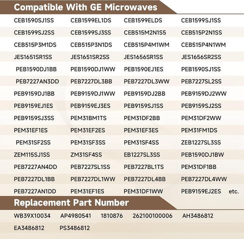 Microwave Waveguide Cover Mica Sheet Compatible With GE PEB7227AN3DD PEB7227SL1SS JES1097SMSS PEM31SF4SS Replace#: WB39X10034, 3-7/8" x 4-1/4" Fit Some Mdls CEB PEB JES Series in Kuwait