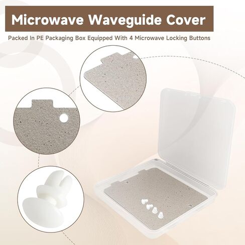 Microwave Waveguide Cover Mica Sheet Compatible With GE PEB7227AN3DD PEB7227SL1SS JES1097SMSS PEM31SF4SS Replace#: WB39X10034, 3-7/8" x 4-1/4" Fit Some Mdls CEB PEB JES Series in Kuwait