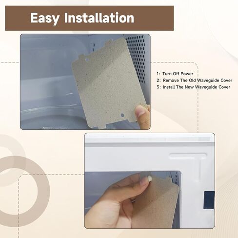 Microwave Waveguide Cover Mica Sheet Compatible With GE PEB7227AN3DD PEB7227SL1SS JES1097SMSS PEM31SF4SS Replace#: WB39X10034, 3-7/8" x 4-1/4" Fit Some Mdls CEB PEB JES Series in Kuwait