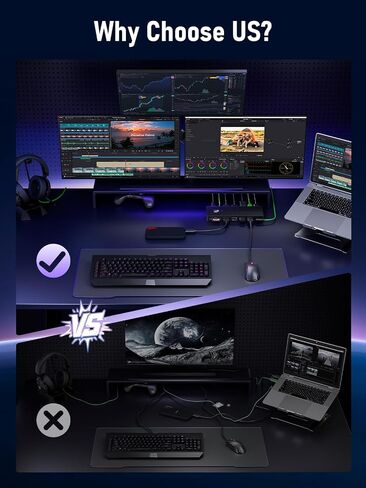 Lemorele 13-in-1 USB-C Docking Station, Triple Monitor Dock, DP 1.2 & 2×HDMI 2.0 4K@60Hz, DP DSC for 4K@30 Triple Display, 100W PD, Gigabit Ethernet, USB 3.0/2.0, SD/TF, Audio, for Windows Laptops in Saudi Arabia