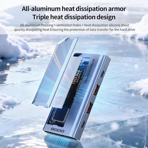 GODO 5-in-1 USB-C Hub with M.2 NVMe SSD Enclosure, 10Gbps USB 3.2, 100W PD in Saudi Arabia