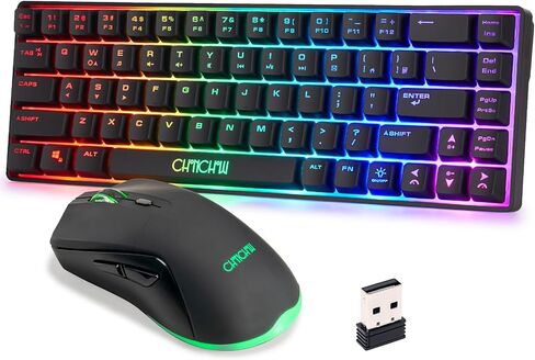 CHONCHOW 60% Wireless Gaming Keyboard and Mouse Combo,LED Backlit in Kuwait