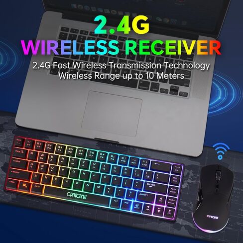 CHONCHOW 60% Wireless Gaming Keyboard and Mouse Combo,LED Backlit in Kuwait