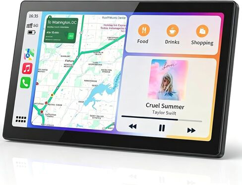 7" Portable CarPlay Screen for Car, 60FPS Car Play for Apple CarPlay & Android Auto, Upgrade Car Screen with AirPlay, Bluetooth, Voice Control, GPS Navigation, Plug & Play in Kuwait