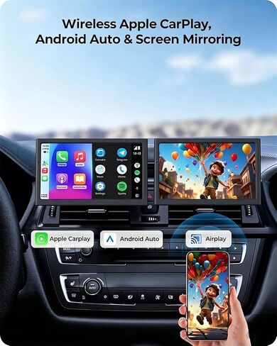 7" Portable CarPlay Screen for Car, 60FPS Car Play for Apple CarPlay & Android Auto, Upgrade Car Screen with AirPlay, Bluetooth, Voice Control, GPS Navigation, Plug & Play in Kuwait