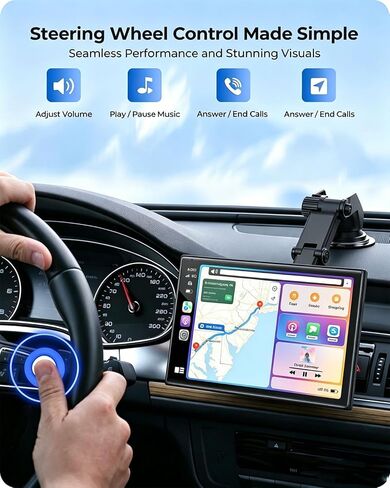 7" Portable CarPlay Screen for Car, 60FPS Car Play for Apple CarPlay & Android Auto, Upgrade Car Screen with AirPlay, Bluetooth, Voice Control, GPS Navigation, Plug & Play in Kuwait