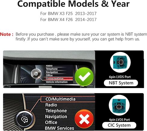 8.9" CarPlay Android Auto for BMW X3 F25/X4 F26 NBT in Kuwait