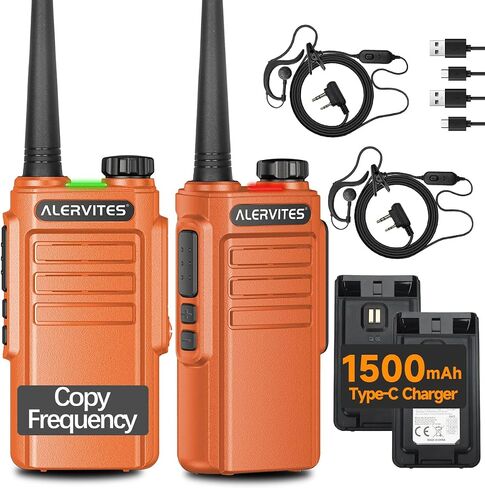Walkie Talkies for Adults,Long Range Rechargeable Walkie Talkies with Earpieces,Encrypted Walky Talky Handheld Emergency Two Way Radio with Handsfree,USB-C Charging for Camping Hiking Cruise,2Pack in Kuwait