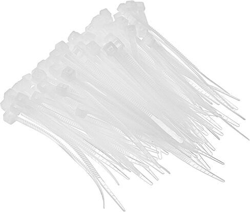 300 PCS Cable Zip Ties Self-Locking Nylon Cable Ties Plastic Thin Mini Cord Management Clear Wire Tie Garden Fencing Use Indoor and Outdoor Office Garden Workshop White in Saudi Arabia