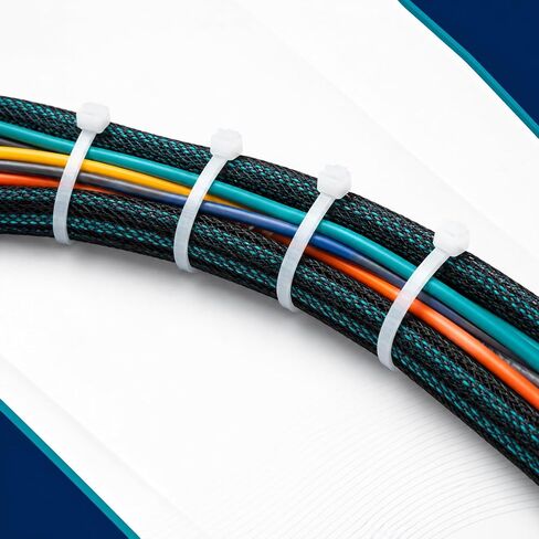 300 PCS Cable Zip Ties Self-Locking Nylon Cable Ties Plastic Thin Mini Cord Management Clear Wire Tie Garden Fencing Use Indoor and Outdoor Office Garden Workshop White in Saudi Arabia