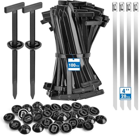 100PCS Nylon Self Locking Rivet Zip Ties + 20 PCS 4in Metal Cable Ties in Kuwait