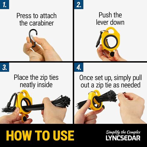 Cable Tie Holder, 8-Pack Assorted Colors Reusable Zip Tie Holder, No.5 Carabiner, ABS Plastic, Outdoor Use, Heavy Duty Ziptie Organizer Clip for Electrician Tool Belt Wrap Storage Mount in Saudi Arabia