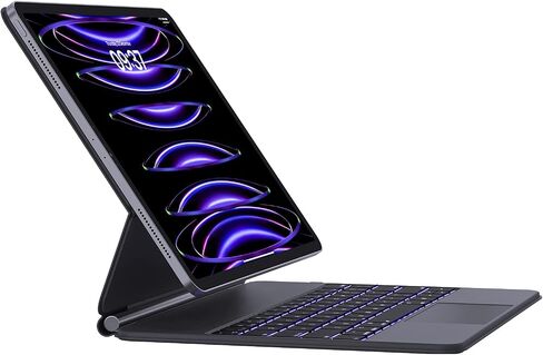 AUSDOM Magic-Style Keyboard Case for 2024 iPad Air 13(M2) and iPad Pro 12.9 (6th/5th/4th/3rd Gen), Magnetic Floating Wireless Backlit Rechargeable Bluetooth Keyboard with Multi-Touch Trackpad, Black in Kuwait