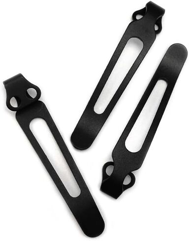 2PCS Titanium Pocket Clips in Stonewashed and Black, for Zero Tolerance 0350, CNC Deep Carry Back Clip Replacements in Saudi Arabia