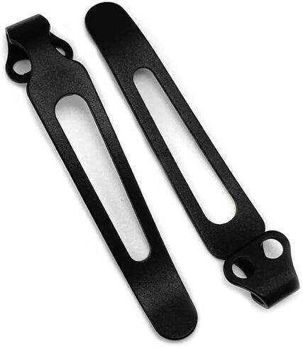 2PCS Titanium Pocket Clips in Stonewashed and Black, for Zero Tolerance 0350, CNC Deep Carry Back Clip Replacements in Saudi Arabia