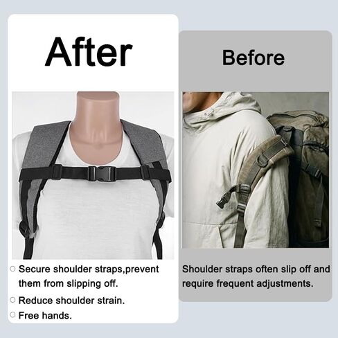 Backpack Chest Strap, Universal Add on Adjustable Sternum Strap, Chest Belt Replacement, with Quick Release Buckle Clip in Kuwait