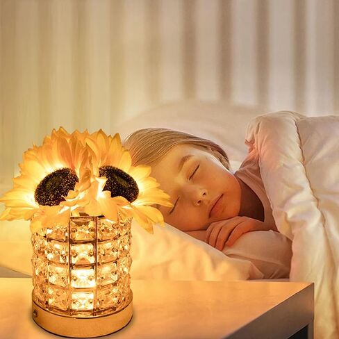Portable USB Crystal Sunflowers Emergencies Light Offering Dimmable Brightness and Color Option for Camping or Power Outage Sunflowers USB Lamp in Saudi Arabia