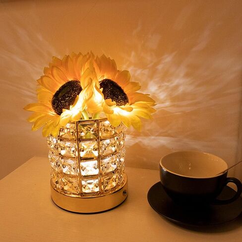 Portable USB Crystal Sunflowers Emergencies Light Offering Dimmable Brightness and Color Option for Camping or Power Outage Sunflowers USB Lamp in Saudi Arabia