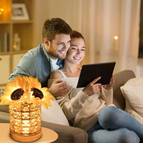Portable USB Crystal Sunflowers Emergencies Light Offering Dimmable Brightness and Color Option for Camping or Power Outage Sunflowers USB Lamp in Saudi Arabia