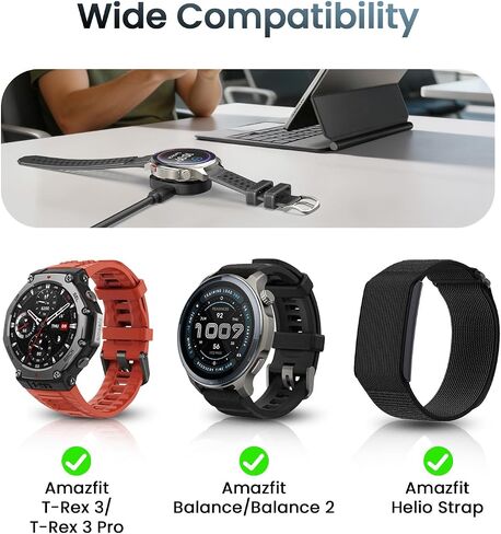 2Pack Type C Charger Dock Compatible with Amazfit T-Rex 3/T-Rex 3 Pro/Balance/Balance 2/Helio Strap/Active Max Replacement Charger Adapter Smart Watch Accessories in Saudi Arabia