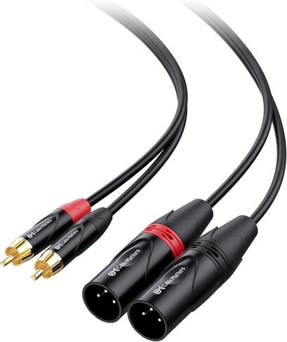 مسائل كابل مزدوج RCA إلى كابل XLR، ذكر RCA مزدوج إلى ذكر XLR مزدوج، 10 أقدام in Kuwait