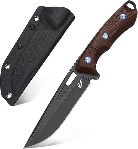 Eafengrow EF132 Fixed Blade Knife, DC53 Steel Blade,G10 Handle Full Tang EDC Fixed Knifes Straight Knife for Working Camping Hunting with Kydex Sheath(Black) in Saudi Arabia