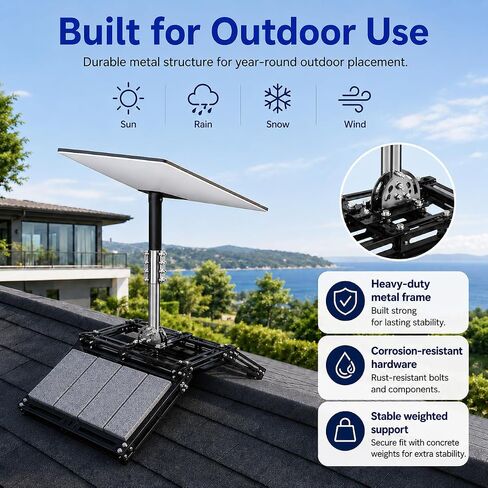 Starlink Gen 2 Roof Ridge Mount - No-Drill Installation Mounting Kit with Gen 2 Pipe Adapter for Tilt Angle Adjustment, Compatible with Starlink V2 Standard Actuated Dish in Saudi Arabia