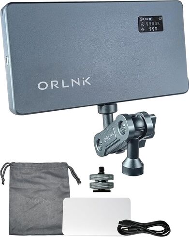 ORLN'K RGB Video Camera Light, Flexible Arm, 6.5" Portable Ultra-Thin with Soft Diffuser for Photography, Video, Content Creation (Arm Combo) in Saudi Arabia