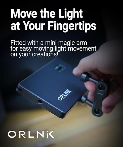 ORLN'K RGB Video Camera Light, Flexible Arm, 6.5" Portable Ultra-Thin with Soft Diffuser for Photography, Video, Content Creation (Arm Combo) in Saudi Arabia