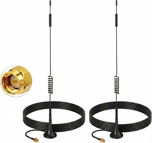 2-Pack 12dBi 4G LTE Antenna SMA Male Magnetic Base MIMO Omni-Directional Antenna 698-4900MHz for Verizon AT&T T-Mobile, Netgear Nighthawk M1/MR1100, Huawei B525/B535, TP-Link Router, Hotspot, Modem in Saudi Arabia